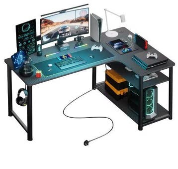 Hoekbureau L-Vorm met Plank en USB – 120 cm, Verzenden, Nieuw