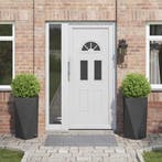 vidaXL Plantenbak 2 pcs Zwart 40 x 40 x 75 cm Staal, Verzenden, Minder dan 60 cm, Nieuw, Metaal