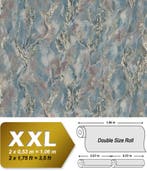 EDEM 421ST27 Grafisch behang en metallic effect blauw, Verzenden