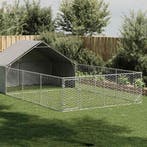 vidaXL Hondenkennel met ren 7x3x1,9 m gegalvaniseerd staal, Dieren en Toebehoren, Hondenhokken, Verzenden, Nieuw