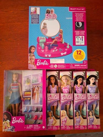 Barbie - Barbiepop Beauty Play Set en meerdere Barbie poppen
