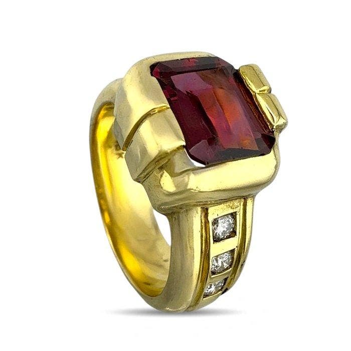 Ring - 18 karaat Geel goud, Exclusieve 18K geelgouden ring, Sieraden, Tassen en Uiterlijk, Ringen