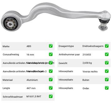 Draagarm Mercedes-Benz EQC EQC 400 4-matic (N293) Van 2019-0, Verzenden, Nieuw, Mercedes-Benz