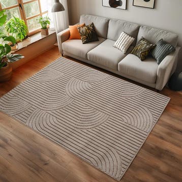 Japandi Vloerkleed | Helix | Bogen | Beige | 240x340 cm, Verzenden, Nieuw