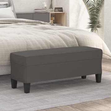 vidaXL Bankje 100x35x41 cm kunstleer grijs, Verzenden, Nieuw, Leer, Minder dan 150 cm