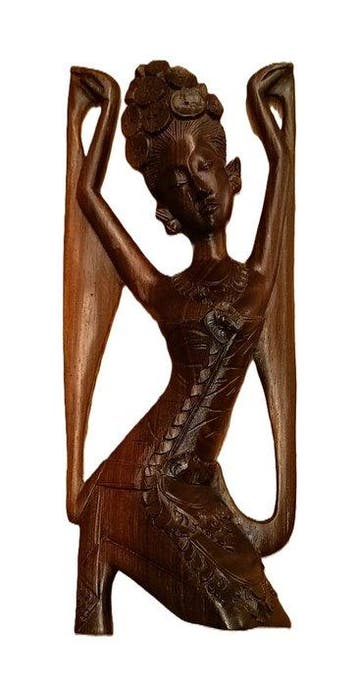 Antieke makelloze, filigrane Balinese houten sculptuur –, Antiek en Kunst