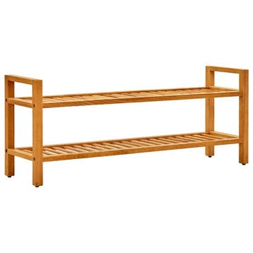 vidaXL Schoenenrek met 2 schappen 100x27x40 cm massief, Verzenden, Nieuw