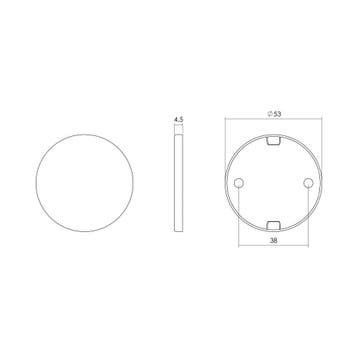 Intersteel Afdekrozet plat verdekt 53x5mm - RVS, Verzenden, Nieuw
