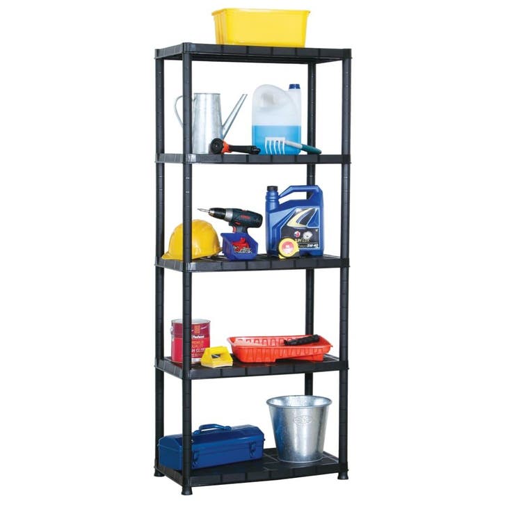 vidaXL Opbergrek 5-laags 71x38x170 cm kunststof zwart, Huis en Inrichting, Kasten | Stellingkasten, Nieuw, Verzenden
