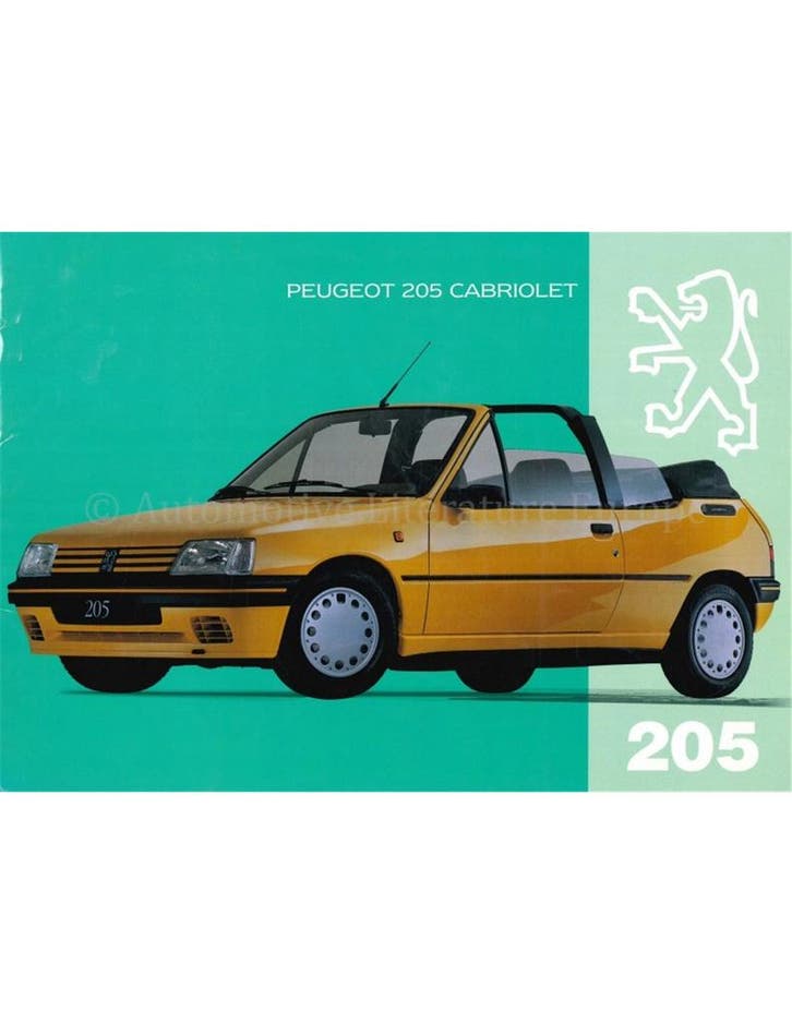 1994 PEUGEOT 205 CABRIOLET BROCHURE NEDERLANDS, Boeken, Auto's | Folders en Tijdschriften, Peugeot