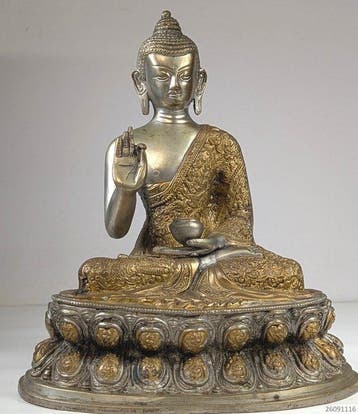 Shakyamuni Boeddha in onderwijsmudra - Beeld - Nepal (Zonder, Antiek en Kunst