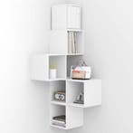 Witte wandplank kubus 6-vaks zwevende boekenkast 48x120x48 c, Verzenden, Nieuw