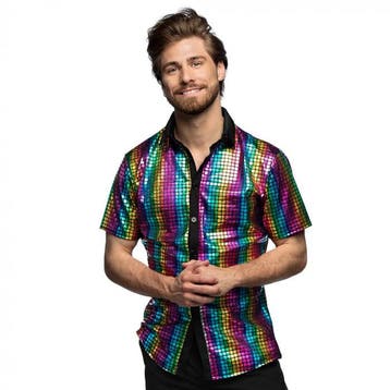 Disco Shirt Diamant Regenboog, Ophalen of Verzenden, Nieuw