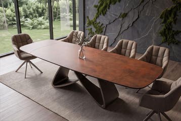 Eettafel INFINITY 180-220-260cm bootsvormig uitschuifbaar, Huis en Inrichting, Ophalen of Verzenden, Nieuw