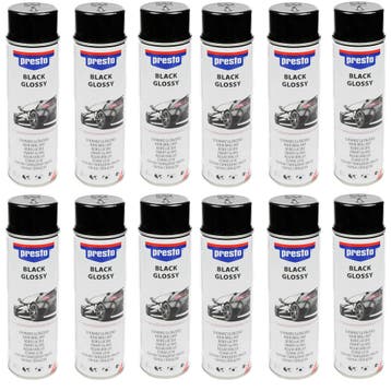 Presto Zwarte glans spuitlak - 500 ml - 12 stuks - sneldr..., Ophalen of Verzenden, Nieuw, Overige typen