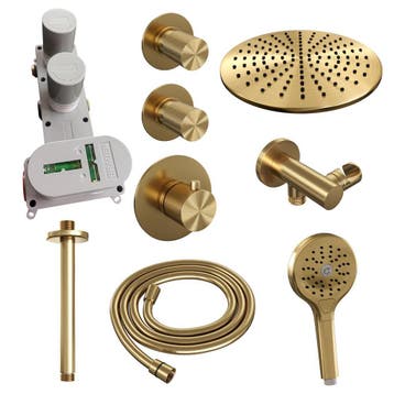 Brauer Gold Carving Thermostatische Regendoucheset Inbouw -, Ophalen of Verzenden, Nieuw