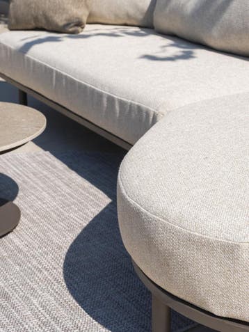 Ezra chaise longue organische loungeset 3 delig teak terre, Tuin en Terras, Tuinsets en Loungesets, Ophalen of Verzenden, Nieuw