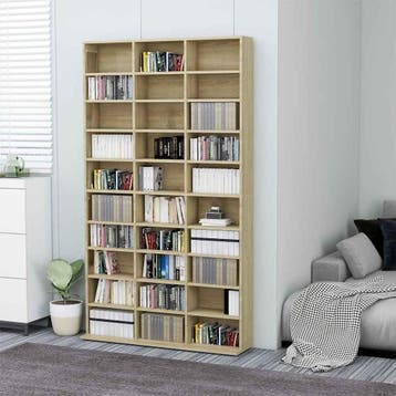 vidaXL Cd-kast 102x23x177,5 cm bewerkt hout sonoma, Huis en Inrichting, Verzenden, Nieuw