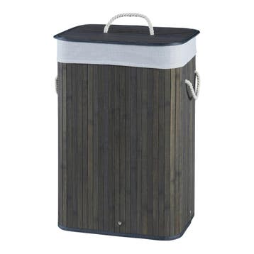 [en.casa] Wasmand Salla bamboe met waszak 60x40x30 cm 72 L b, Verzenden, Nieuw