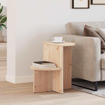 vidaXL Salontafel Naturel 50 x 40 x 50 cm Massief grenenhout, Minder dan 50 cm, Verzenden, Rond, Nieuw