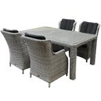 Darwin Bergamo dining tuinset 180x100xH75 cm 5-delig wit, Ophalen of Verzenden, Nieuw, Wicker