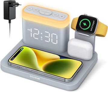 Nachtlamp met Wekker & Oplader | Retourdeal Laatste Stuk!, Ophalen of Verzenden, Nieuw, Telefoonhanger of Accessoire