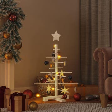 vidaXL Kerstdecoratie kerstboom 75 cm massief grenenhout, Diversen, Verzenden, Nieuw