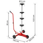 Velgenboom mobiel rood aluminium tot 225mm bandbreedte, Doe-het-zelf en Verbouw, Verzenden, Nieuw