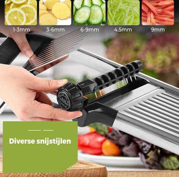 HI NATURE™ Mandolines Luxe Groentesnijder Mandoline RVS met, Ophalen of Verzenden, Nieuw