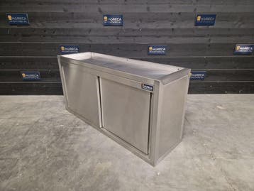 Wandkast | 2 schuifdeuren | RVS | 130 cm | horeca, Gebruikt, RVS Meubilair