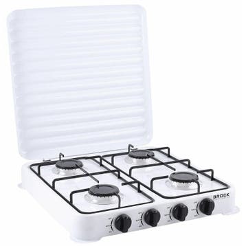 Brock Electronics 4-Pits Gaskookplaat Wit – Draagbaar, Ophalen of Verzenden, Nieuw