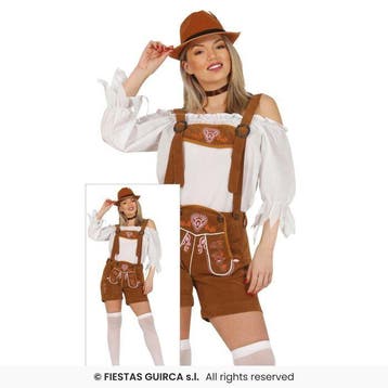 Lederhose dames licht Bruin, Verzenden, Nieuw, Feestartikel
