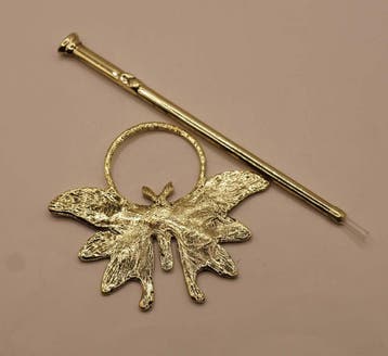 Haarspeld met stokje vlinder in de kleur goud, Verzenden, Nieuw, Haarspeld