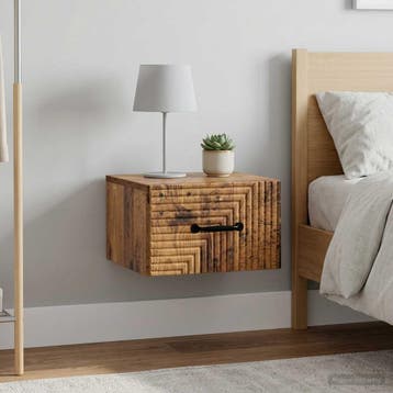 vidaXL Wandbeugel Bedkast 2 st Oud hout 34,5 x 33 x 20 cm, Minder dan 45 cm, Verzenden, Nieuw, Minder dan 55 cm