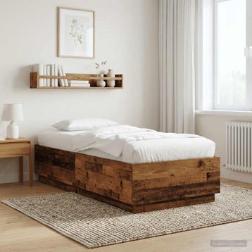 vidaXL Bedframe Oud hout 80 x 200 cm Bewerkt hout, Huis en Inrichting, Slaapkamer | Bedden, Verzenden, Nieuw, Bruin, Hout