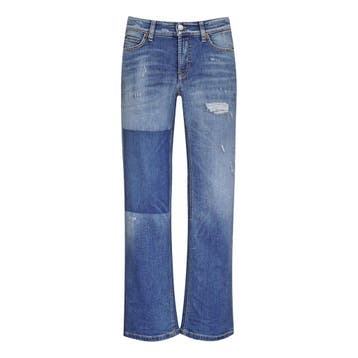 Cambio • blauwe Paris Straight Ancle destroy jeans • 36, Cambio, Verzenden, Nieuw, Blauw