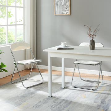 Klapstoel set van 6 Pornainen 74x46x47 cm wit [en.casa], Huis en Inrichting, Stoelen, Verzenden, Nieuw