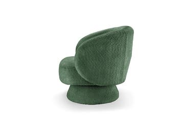 Draaibare design fauteuil BOSSA NOVA 80cm mosgroen bouclé -, Ophalen of Verzenden, Nieuw
