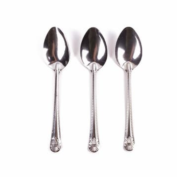Benson Set van 3 metalen lepels - chroom - 16.5 cm - veel..., Ophalen of Verzenden, Nieuw