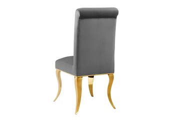 Stoel MODERN BAROCK fluweelgrijs met gouden roestvrijstalen, Huis en Inrichting, Stoelen, Ophalen of Verzenden, Nieuw