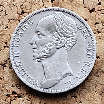 Nederland. Willem II. 1 Gulden 1844, Postzegels en Munten, Munten | Nederland
