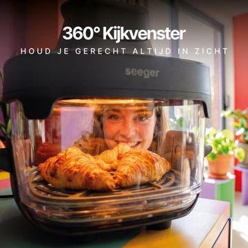 Seeger ClearFry Glazen Airfryer - 6 Programmas - PFAS-Vrij, Verzenden, Nieuw