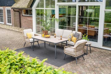 Garden Impressions Allasio naturel rope lounge-/diningset, Tuin en Terras, Verzenden, Nieuw, Wicker, Loungeset