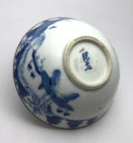Bleu de Huê Porcelain Bowl with Silver Rim and Landscape