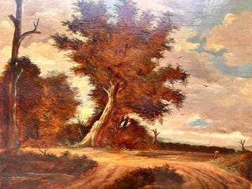 Europese school (XVIII-XIX) - Schilderij met was-zegel van