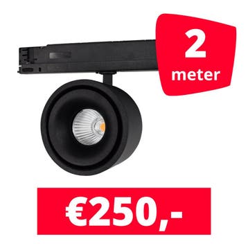 *TIP* LED Railverlichting Ultimo Zwart 2 spots + 2M rails, Ophalen of Verzenden