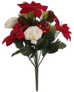 Kerstster kerstroos boeket met anjer en dennenappel, Ophalen of Verzenden, Nieuw