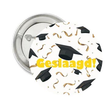 Button of (kleding)magneet Geslaagd, Hobby en Vrije tijd, Feestartikelen, Verzenden, Nieuw, Versiering, Overige