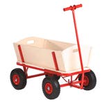 Benson Houten bolderkar - luchtbanden - 90x60x53 cm - dra..., Ophalen of Verzenden, Nieuw