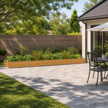 vidaXL Verhoogd Tuinbed Naturel 400 x 80 x 24 cm koudgewalst, Minder dan 30 cm, Verzenden, Nieuw, Metaal